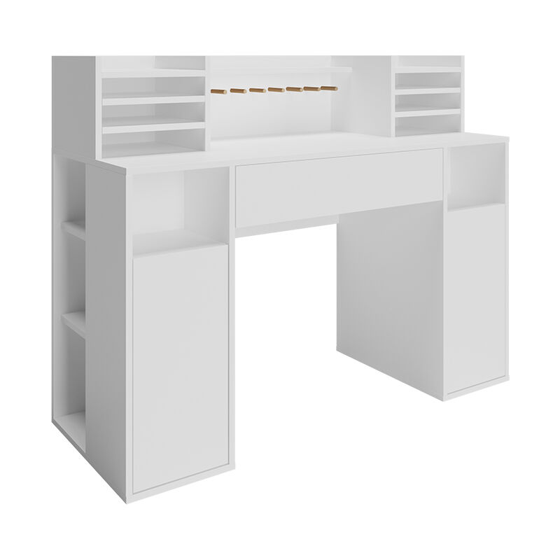 foto del prodotto scrivania con ripiani , bianco, 126.8 x 50 cm xl con ripiani vicco