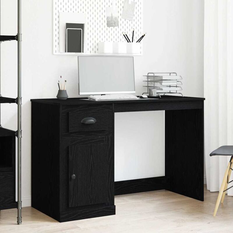 foto del prodotto scrivania con spazio di stoccaggio rovere nero 50x115x75 cm legno ingegnerizzato vidaxl