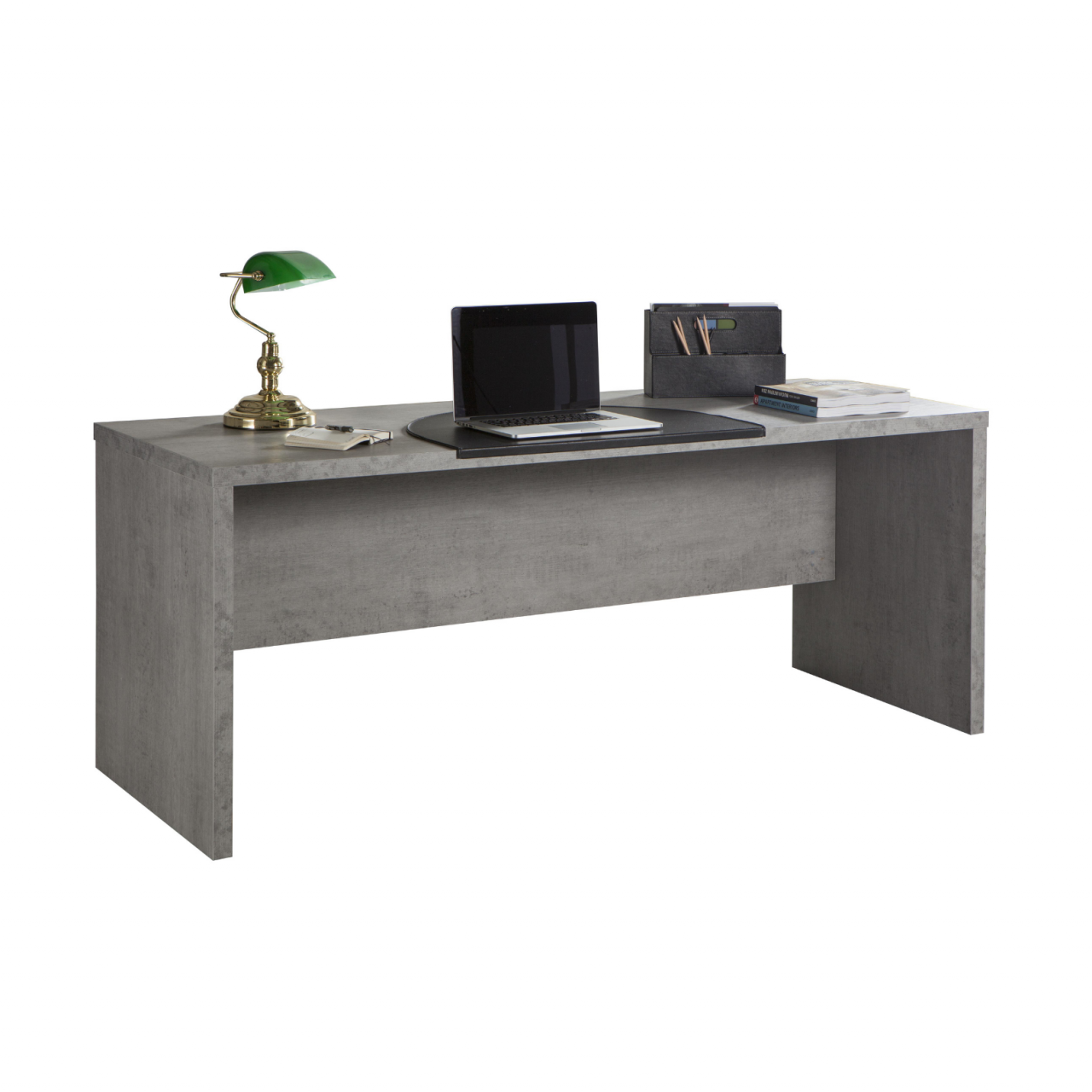 foto del prodotto scrivania con traverso 69x180xh74 cm colore cemento linea pratico sr0735k5624