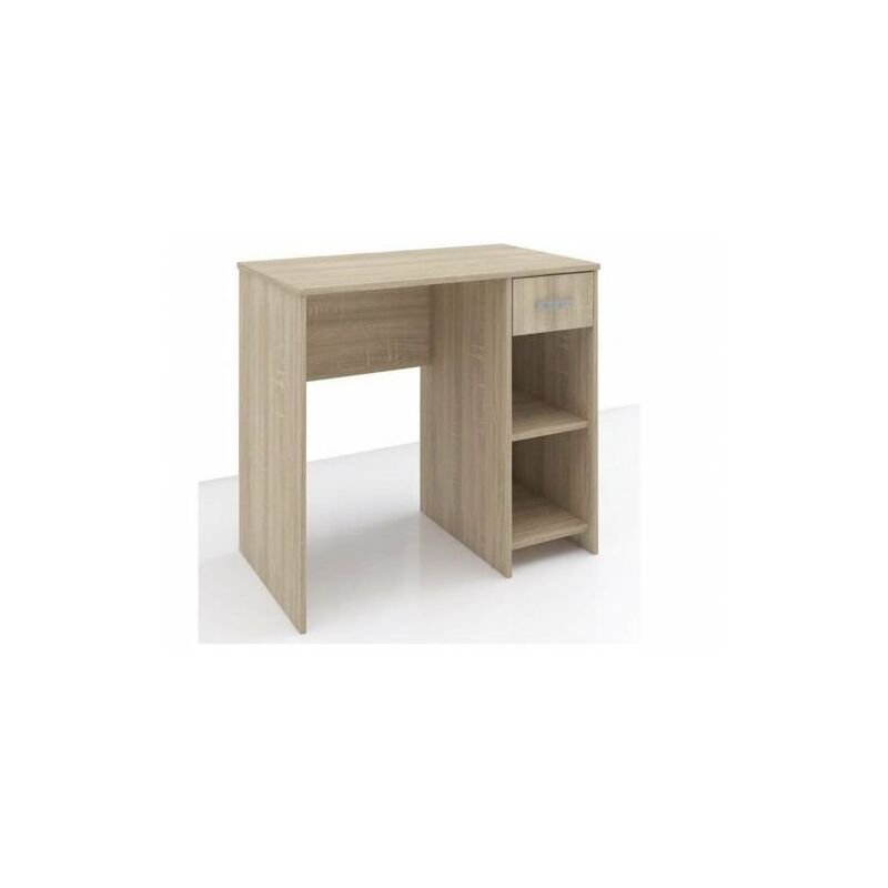 foto del prodotto scrivania da lavoro ufficio 1 cassetto pc cm 90x75x50 rovere 60071 