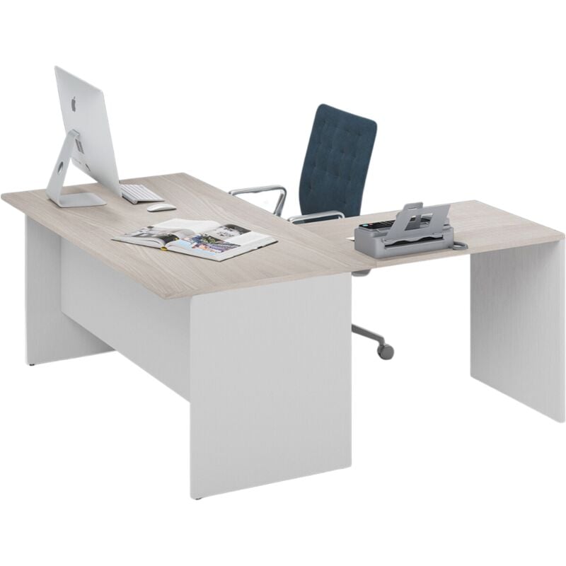 foto del prodotto scrivania da ufficio ad angolo reversibile colore olmo h74x160x160cm