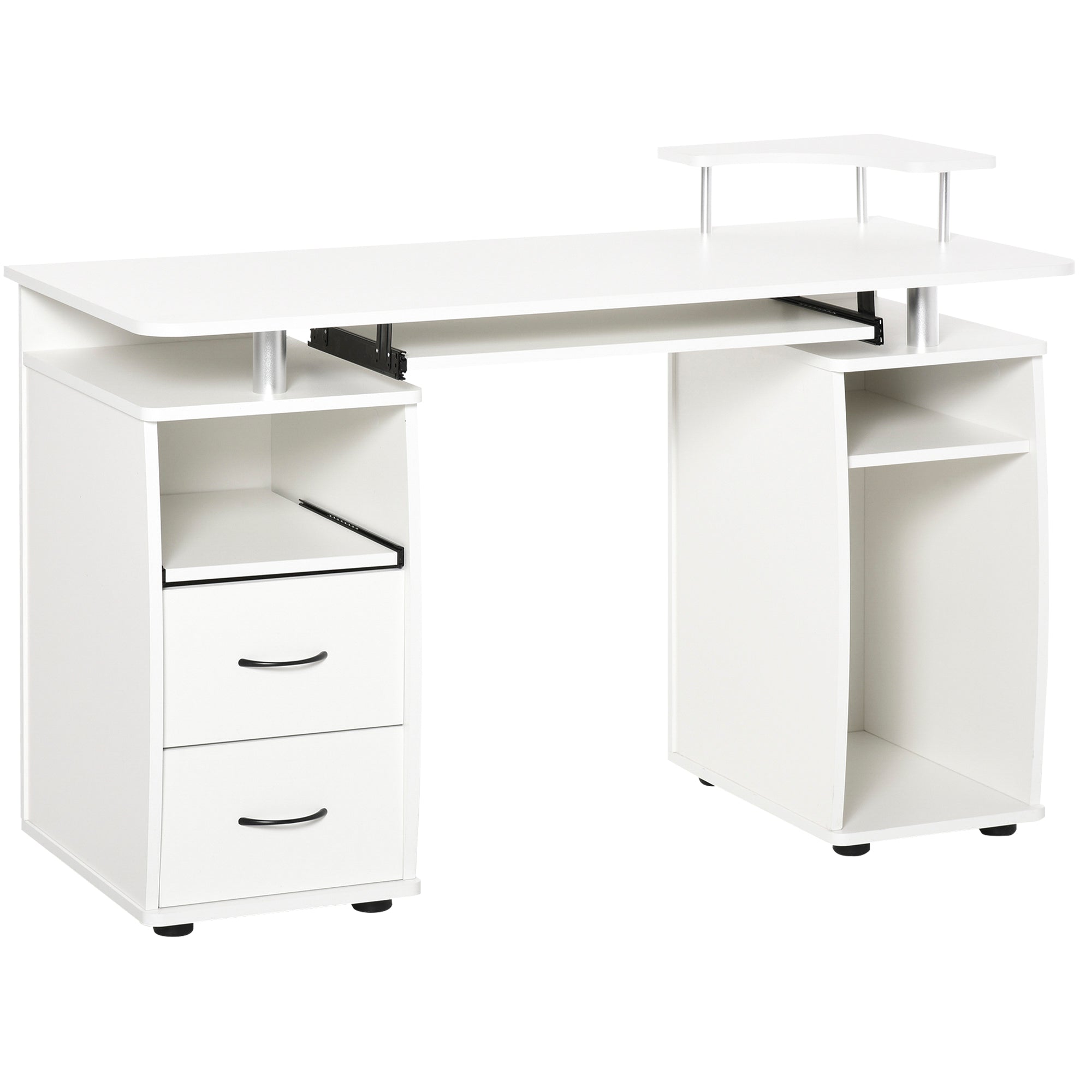 foto del prodotto scrivania da ufficio con ripiano 120x55x85 cm in truciolato bianca