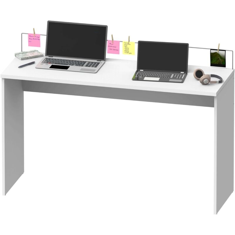 foto del prodotto scrivania da ufficio haley study con organizer per appunti, colore bianco, 89x132x45 cm