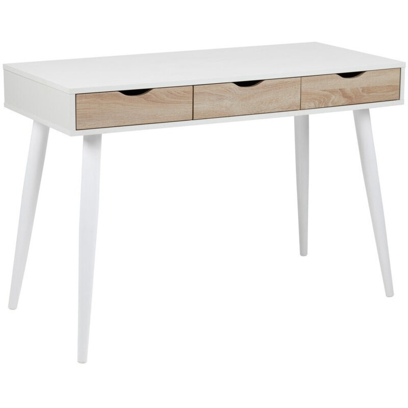 foto del prodotto scrivania da ufficio norsica 113, bianco quercia, con cassetti, il numero di porte 0, numero di cassetti 0, 77x110x50cm