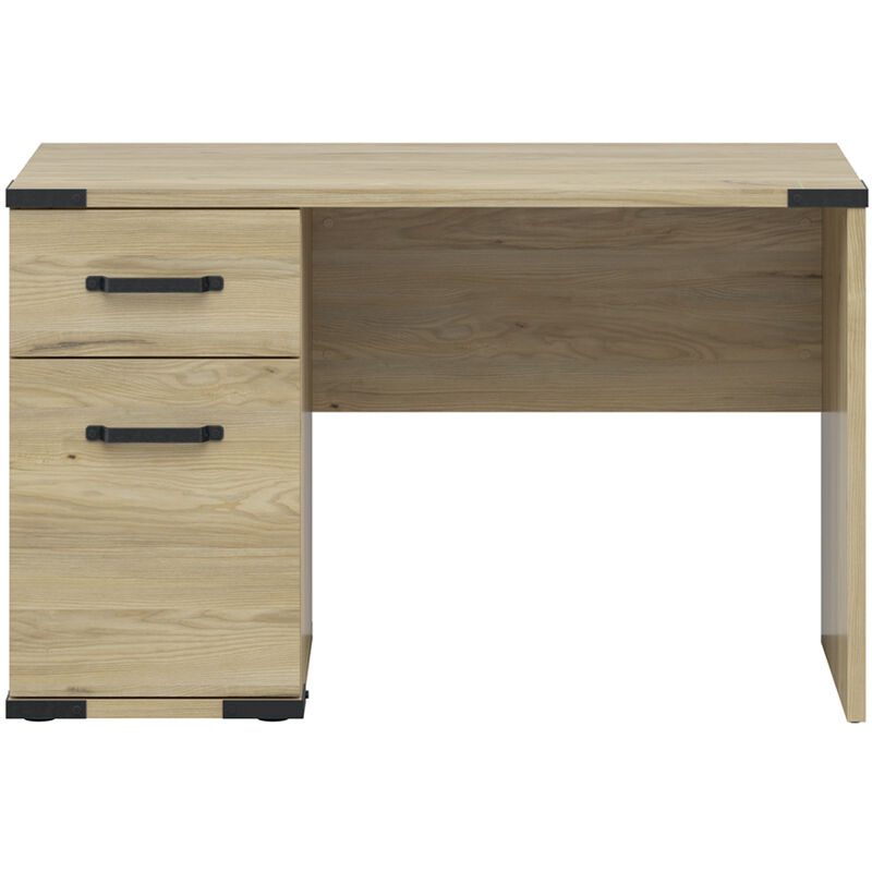 foto del prodotto scrivania dako in legno e nero a 1 cassetto e 1 anta