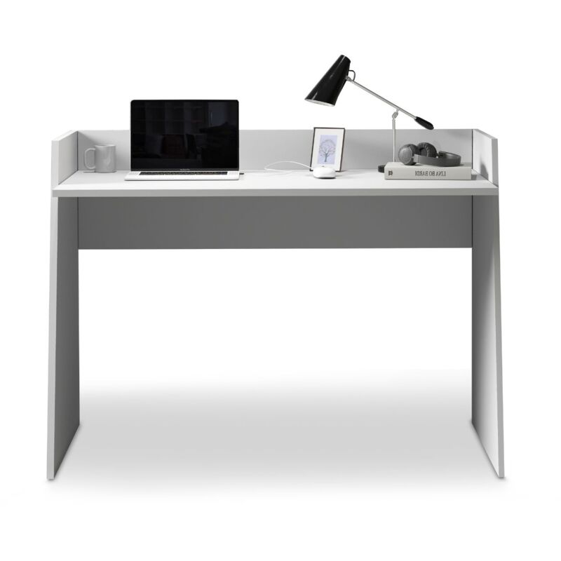 foto del prodotto scrivania easy per ufficio, studio o camera, ideale per adulti e bambini, 100x50x75 cm, bianco opaco whous