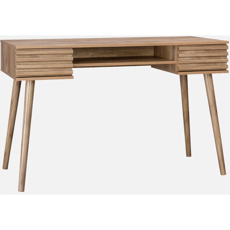 foto del prodotto scrivania effetto legno 2 cassetti