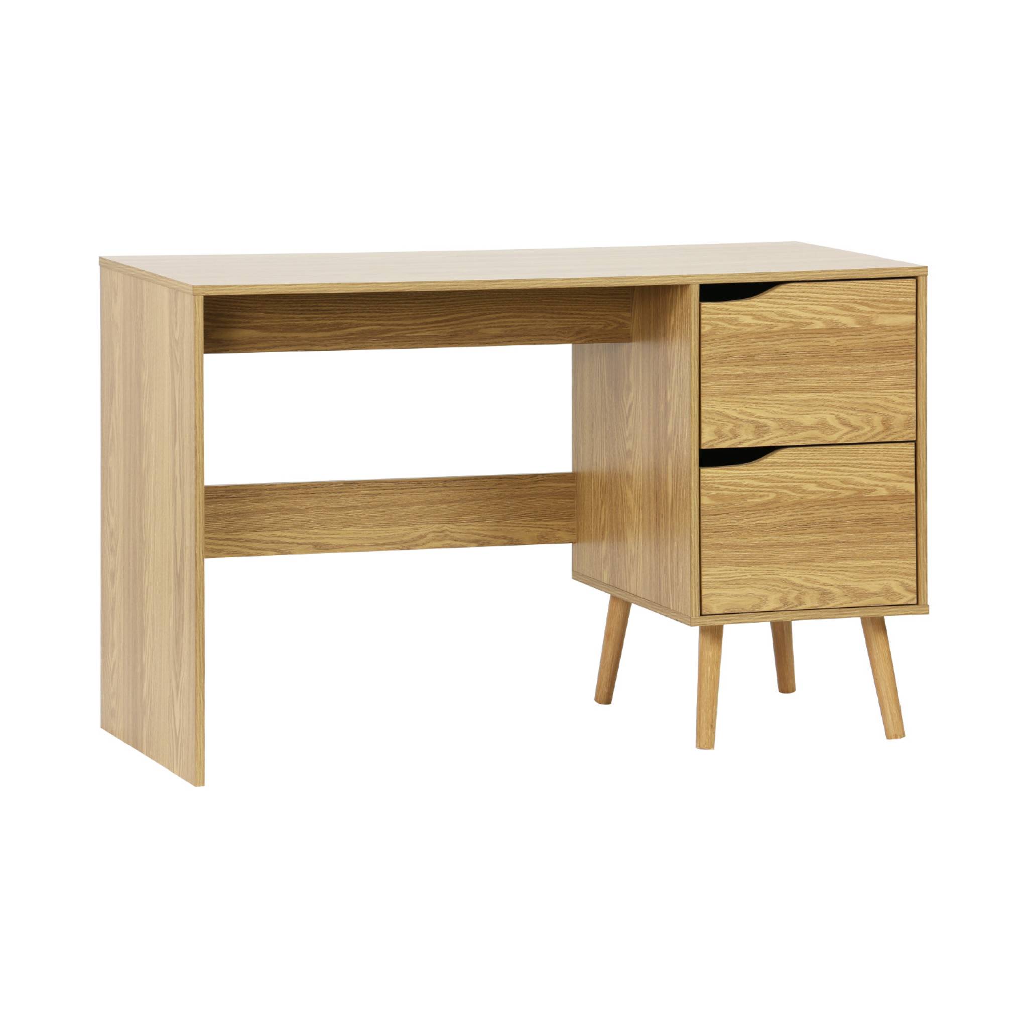 foto del prodotto scrivania effetto noce a 2 cassetti , effetto frassino