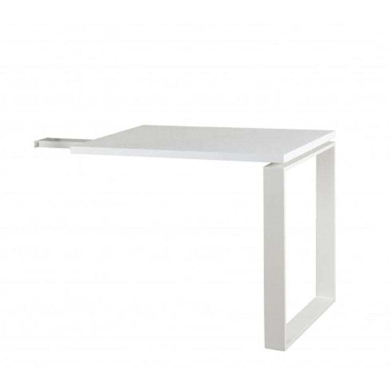 foto del prodotto scrivania elegante in legno con piedi in acciaio da ufficio e stanzetta porta pc made in italy 170 x 80 cm cemento
