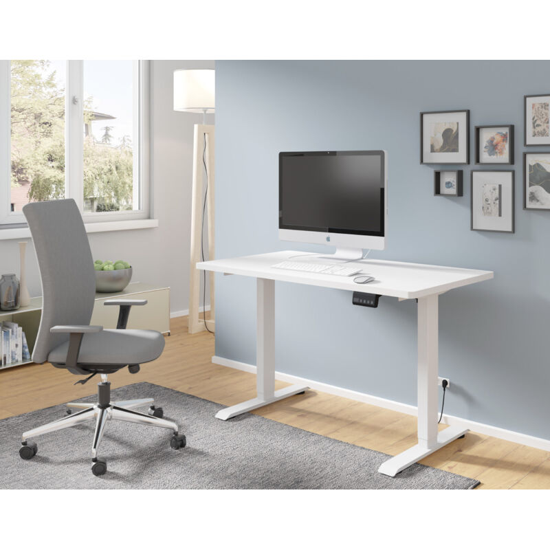 foto del prodotto scrivania elettrica bimotion 1s 120x65x2,5 cm altezza 73 120 cm bianco