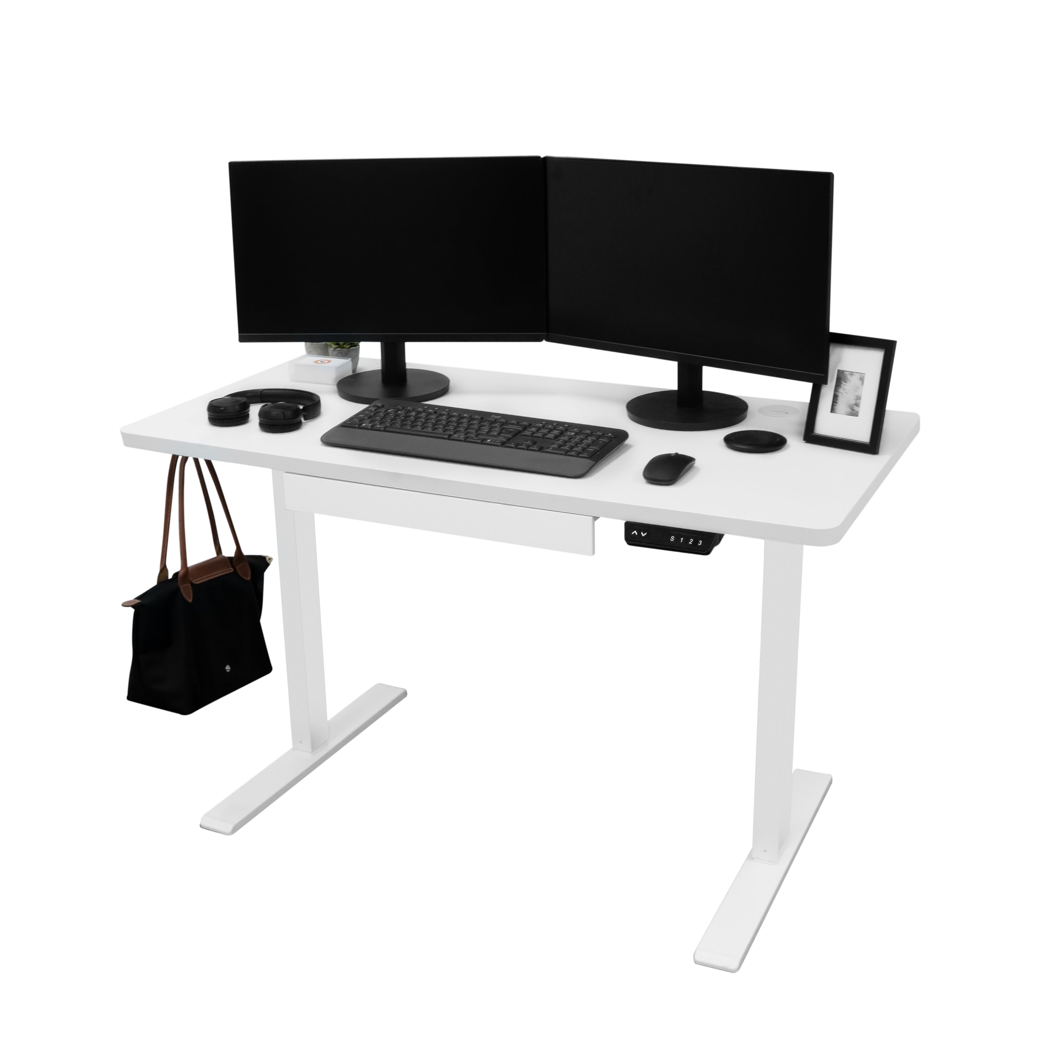 foto del prodotto scrivania elettrica regolabile 120cm altezza regolabile con cassetto