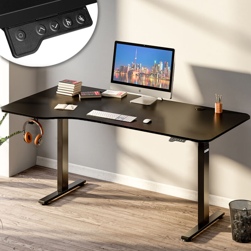 foto del prodotto scrivania elettrica regolabile altezza 160x75x72 117cm nero console di comando