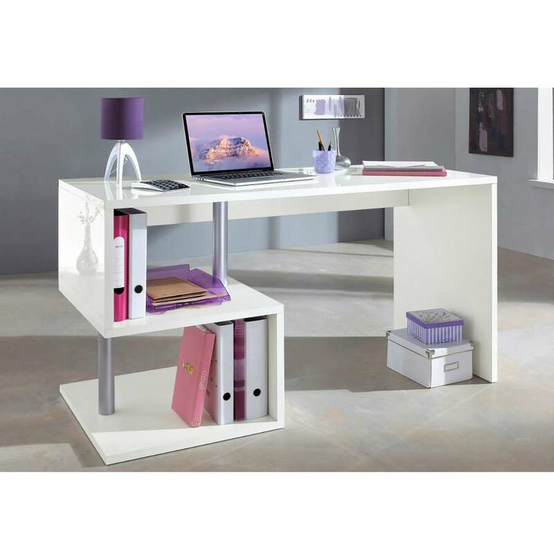 foto del prodotto scrivania esse bianco lucido 140 cm design moderno web furniture