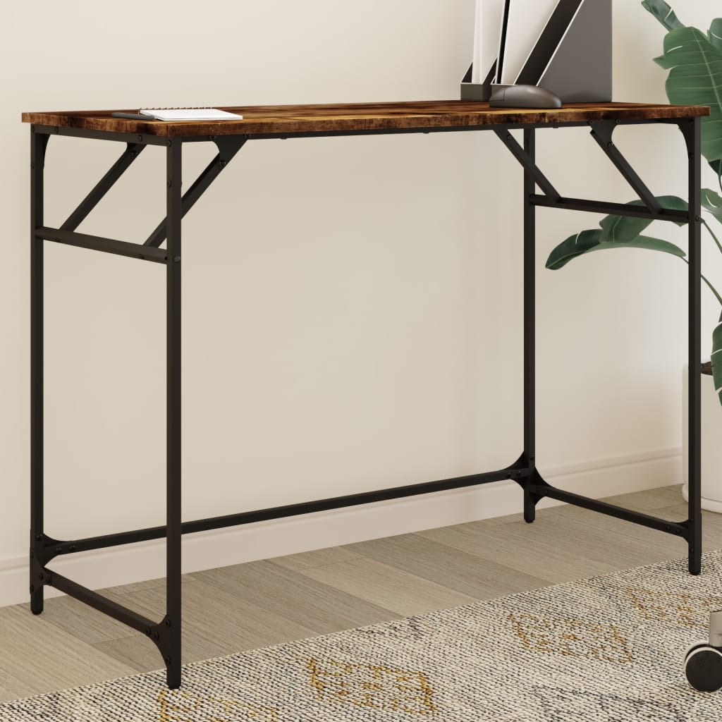 foto del prodotto scrivania fumo 100x45x76cm legno e acciaio verniciato a polverecod mxl 110703