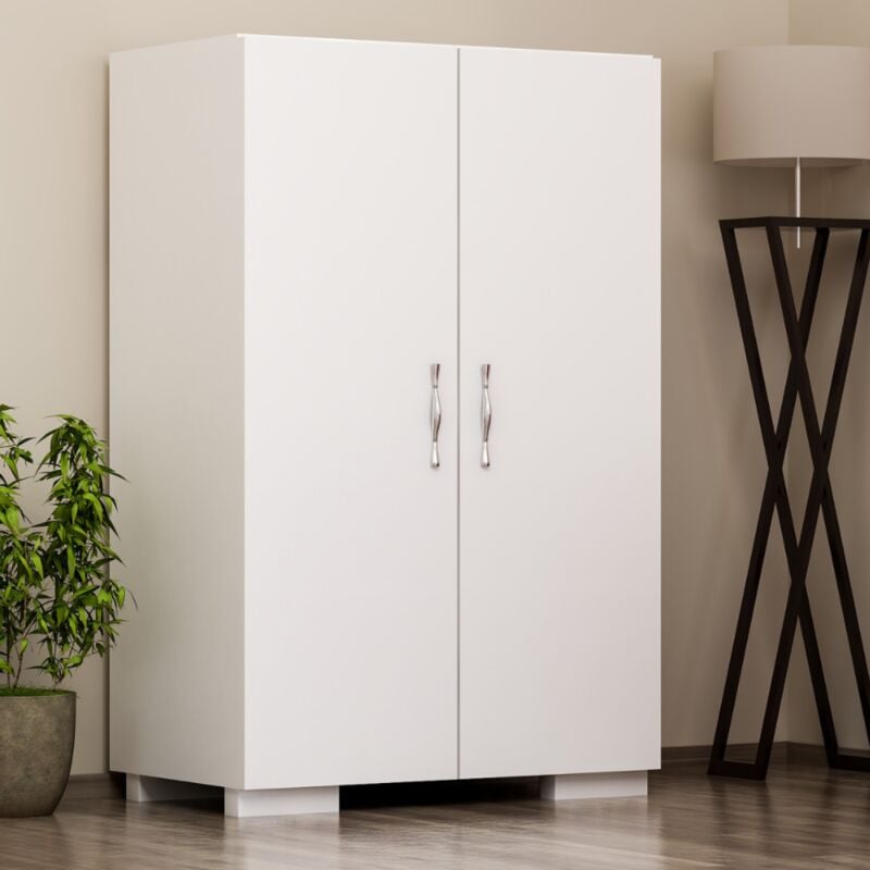 foto del prodotto scrivania funzionale con 6 scomparti legno e bianco tia