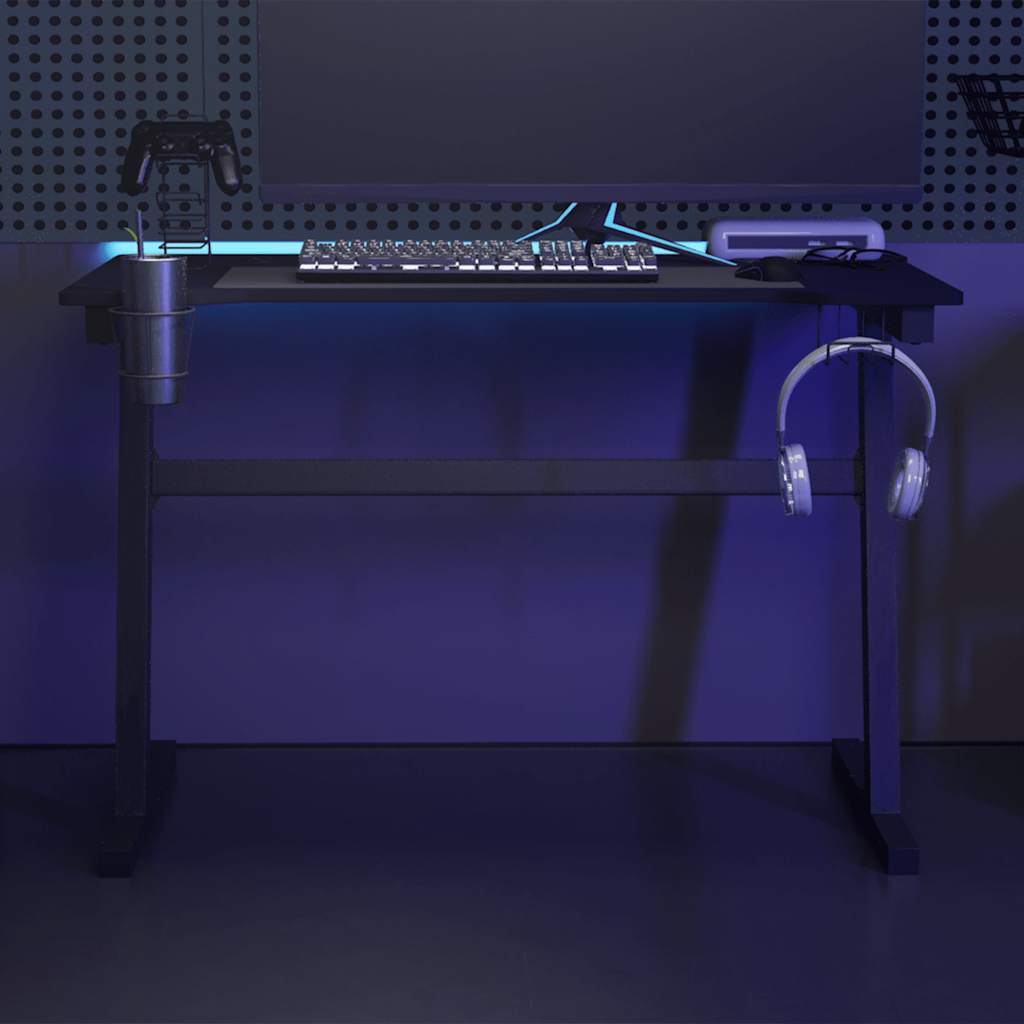 foto del prodotto scrivania gaming luci led struttura a z nera 110x60x75cm cod mxl 72946