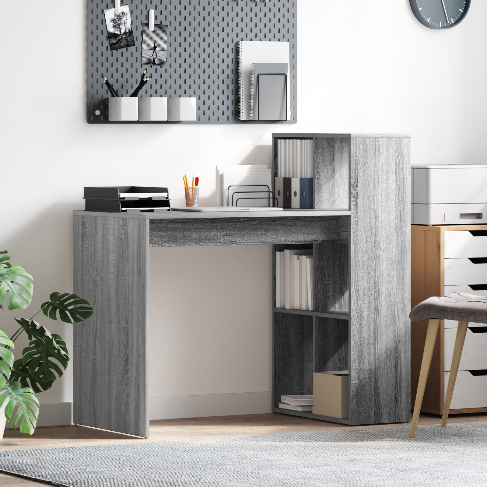 foto del prodotto scrivania grey sonoma legno ingegnerizzato, laminato medio