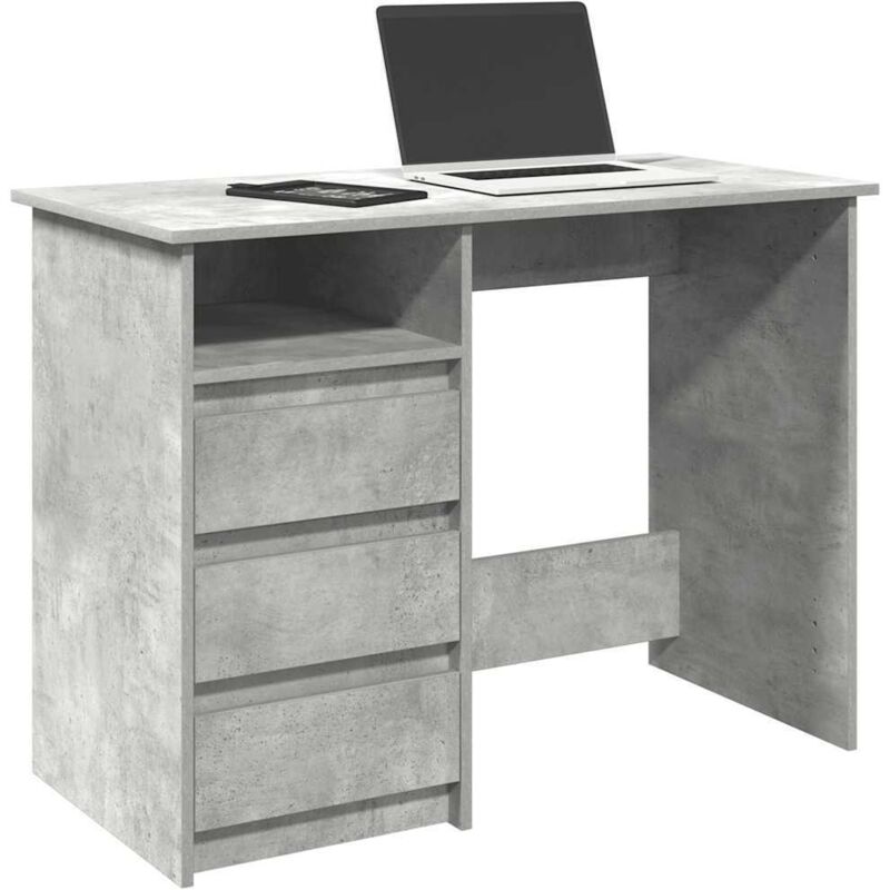 foto del prodotto scrivania grigio cemento 102x50x75 cm in legno multistrato vidaxl