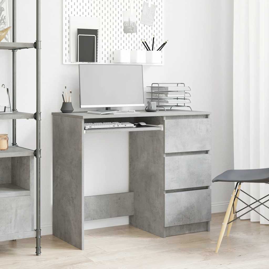 foto del prodotto scrivania grigio cemento 90x45x76 cm in legno multistrato