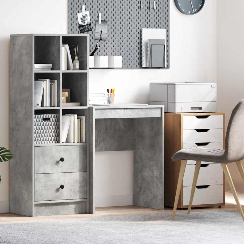 foto del prodotto scrivania grigio cemento truciolare 60 x 40 x 76 cm scrivania vidaxl