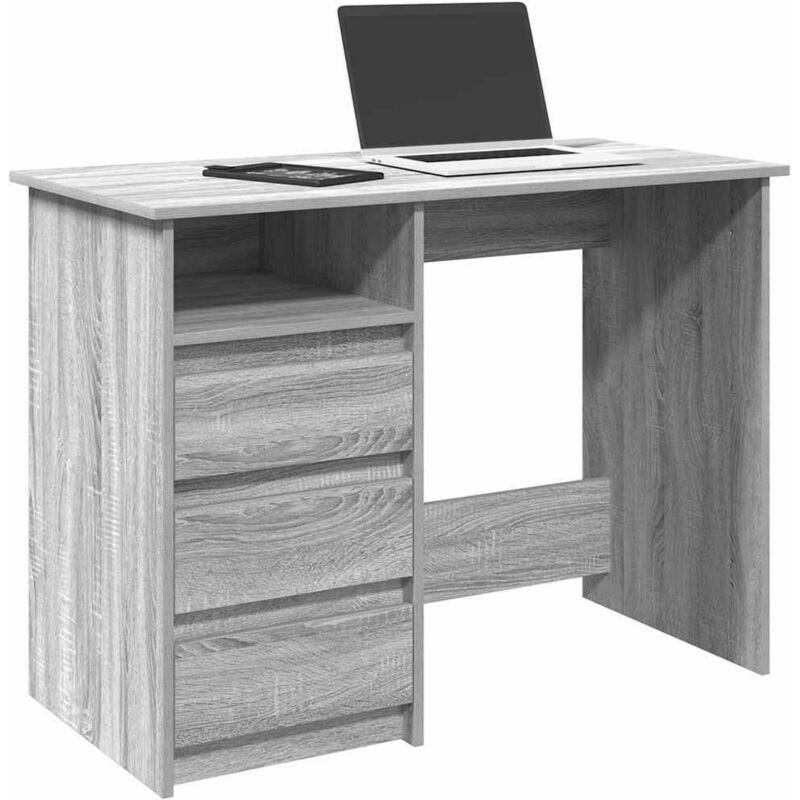 foto del prodotto scrivania grigio sonoma 102x50x75 cm in legno multistrato vidaxl