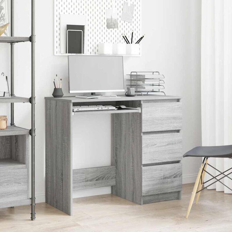 foto del prodotto scrivania grigio sonoma 90x45x76 cm in legno multistrato vidaxl
