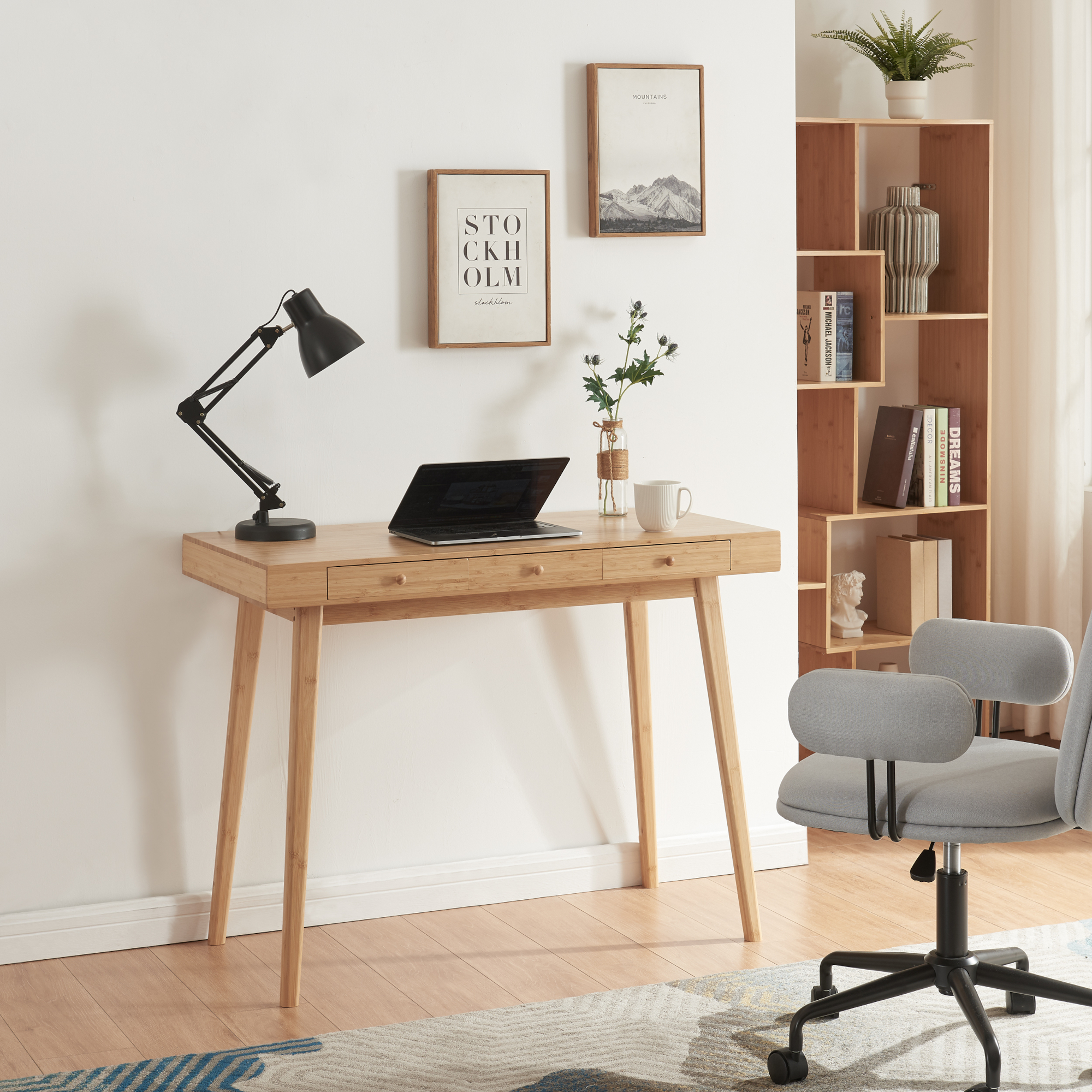 foto del prodotto scrivania h ssleholm in bamb 100 x 50 cm color naturale en.casa 