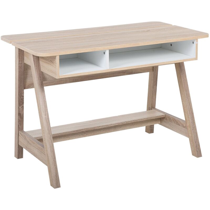 foto del prodotto scrivania in colore legno e bianco 110x60cm jackson