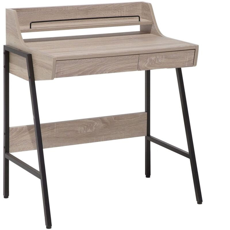 foto del prodotto scrivania in colore marrone chiaro 73 x 48 cm con 2 cassetti broxton