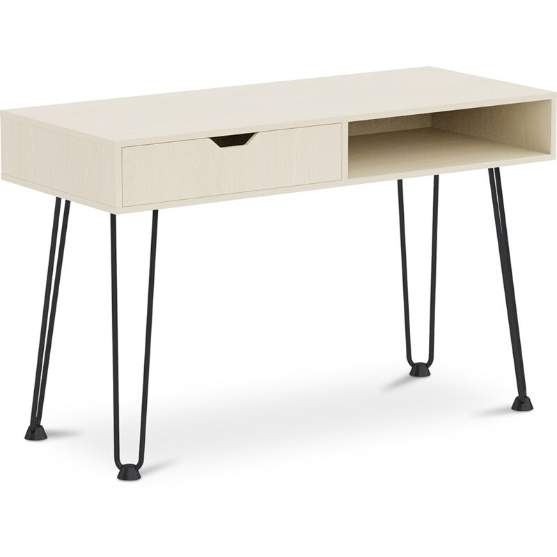 foto del prodotto scrivania in legno con cassetto stile scandinavo andor legno naturale