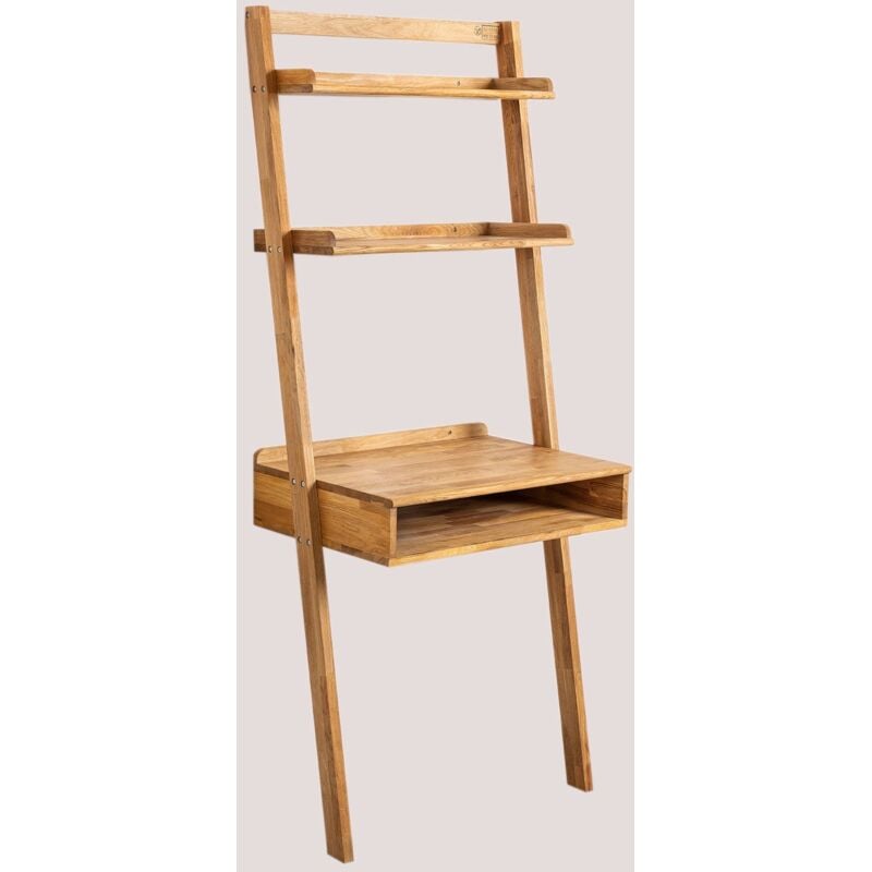 foto del prodotto scrivania in legno di quercia con ripiani zina style sklum