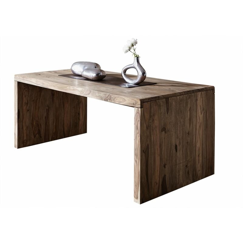 foto del prodotto scrivania in legno di sheesham palissandro 178x90x78 grigio scuro oliato nature grey 711