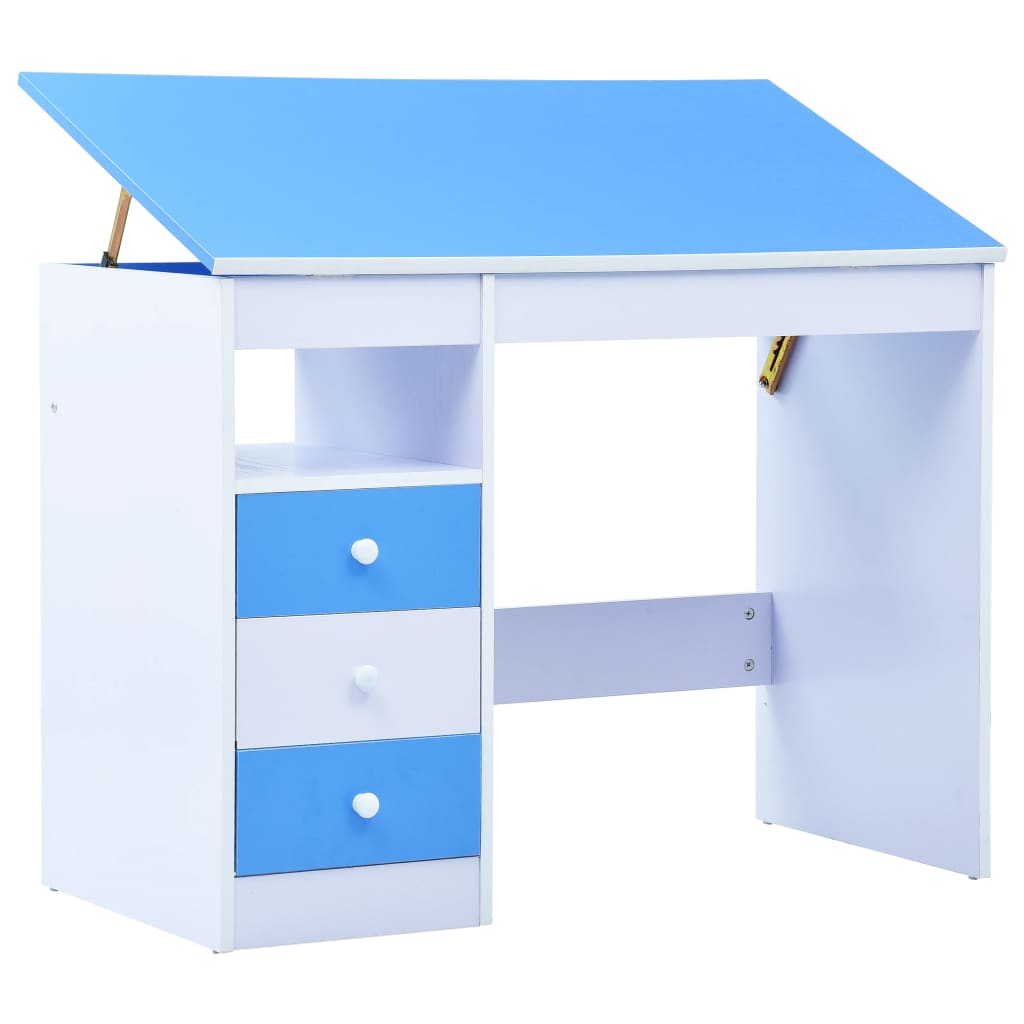 foto del prodotto scrivania inclinabile per bambini blu e bianca cod mxl 54734