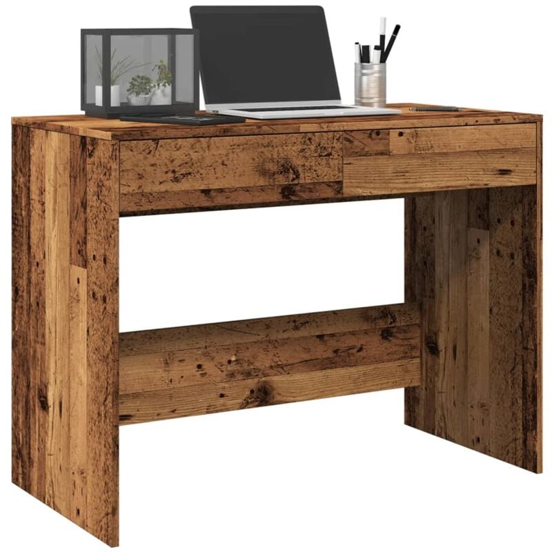 foto del prodotto scrivania legno antico 101x50x76,5 cm in legno multistrato vidaxl