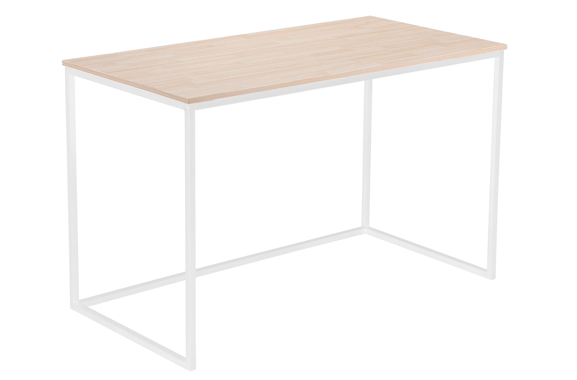 foto del prodotto scrivania mia tavolo da studio 120x60x75cm colore rovere gambe in metallo bianco ufficio stile nordico