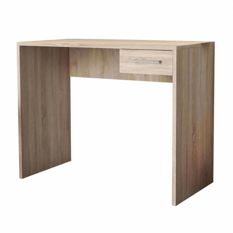 foto del prodotto scrivania moderna con cassetto in truciolare cm 90x74x45 kelvin colore marrone