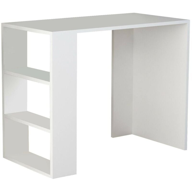 foto del prodotto scrivania nembus, scrittoio multiuso, tavolo per ufficio porta pc, piano di lavoro, 90x40 h74 cm, bianco dmora