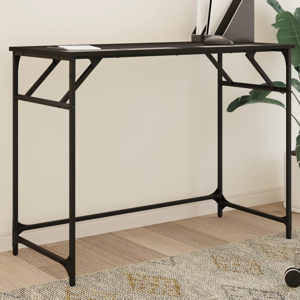foto del prodotto scrivania nera 100x45x76cm legno e acciaio verniciato a polvere vidaxl