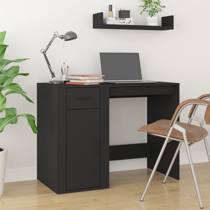 foto del prodotto scrivania nero 100x49x75 cm in legno multistrato vidaxl