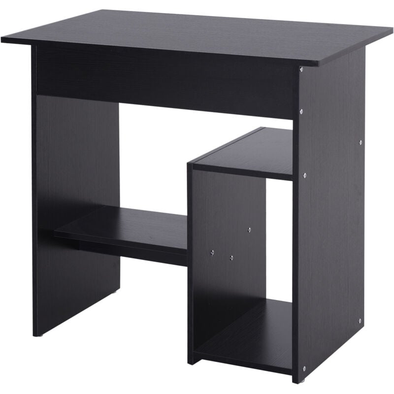 foto del prodotto scrivania pc moderna con ripiano per cpu e spazio per tastiera nero - homcom