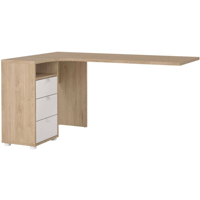 foto del prodotto scrivania peipah, scrittoio multiuso, tavolo per ufficio porta pc, piano di lavoro, 150x100 h76 cm, rovere e bianco dmora