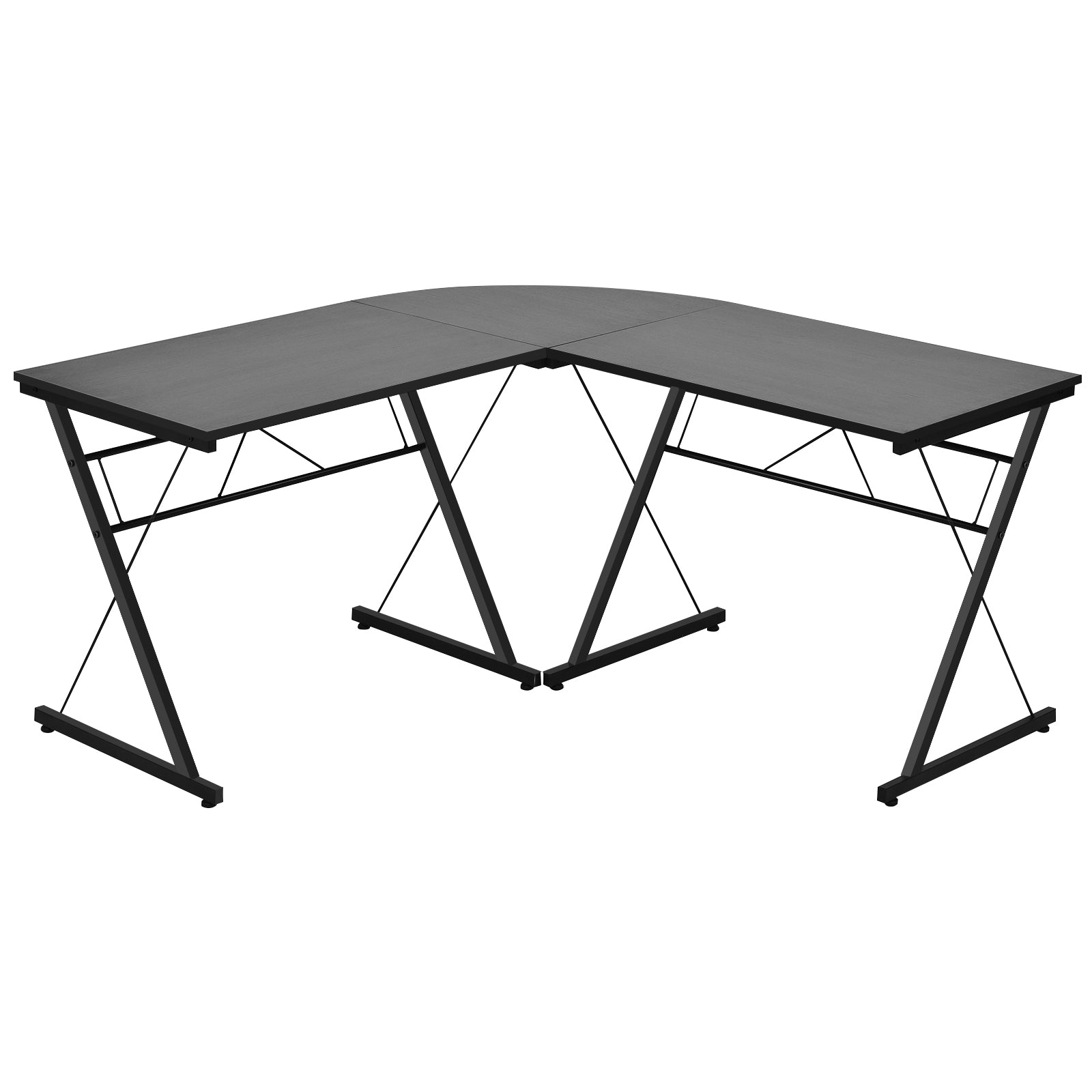 foto del prodotto scrivania per computer ad angolo reversibile staccabile a forma di l 150x150x76 cm nero 20 0004835