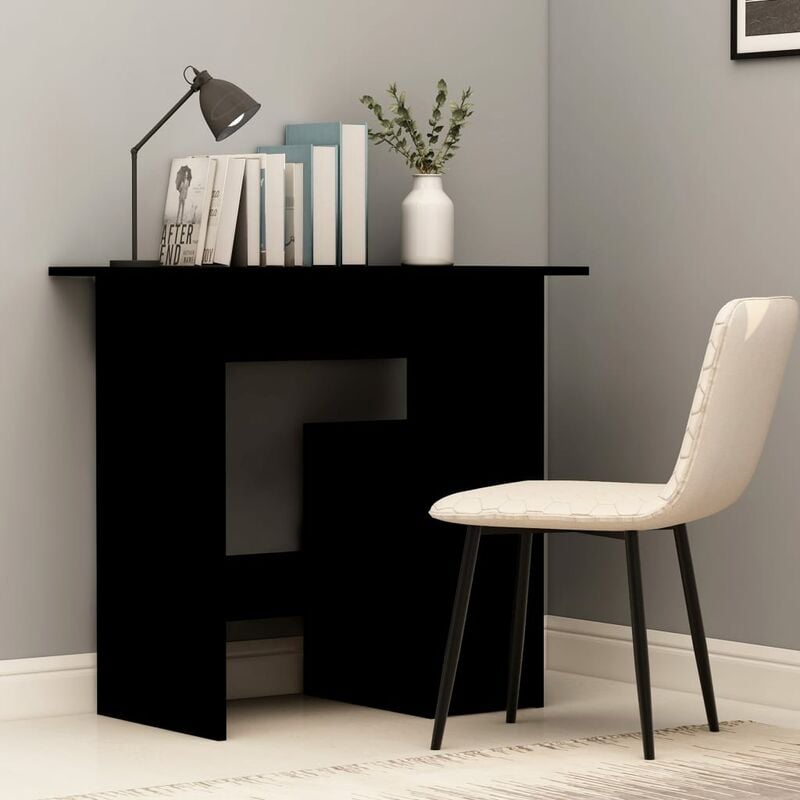 foto del prodotto scrivania per computer moderna mobile ufficio con scomparti in legno vari colori colore : nera