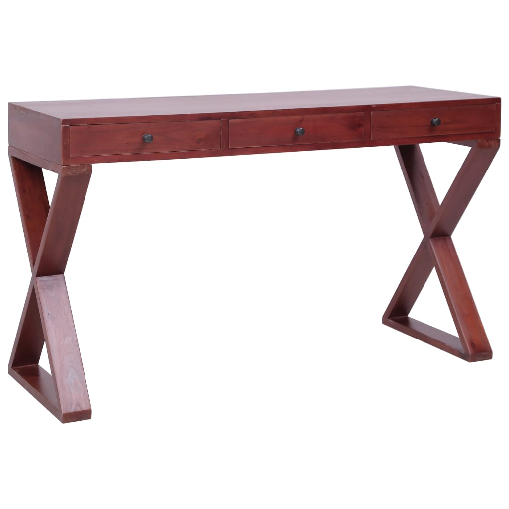 foto del prodotto scrivania per pc marrone 115x47x77 cm legno massello di mogano