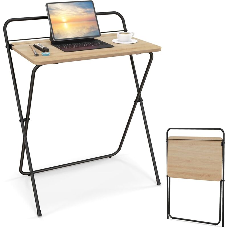 immagine 0 del prodotto scrivania pieghevole per computer, scrivania compatta con supporto per tablet per home office, scrivania versatile per spazi ridotti, nessun