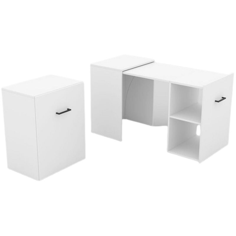 foto del prodotto scrivania pieghevole per piccoli spazi, collezione flip, colore bianco.