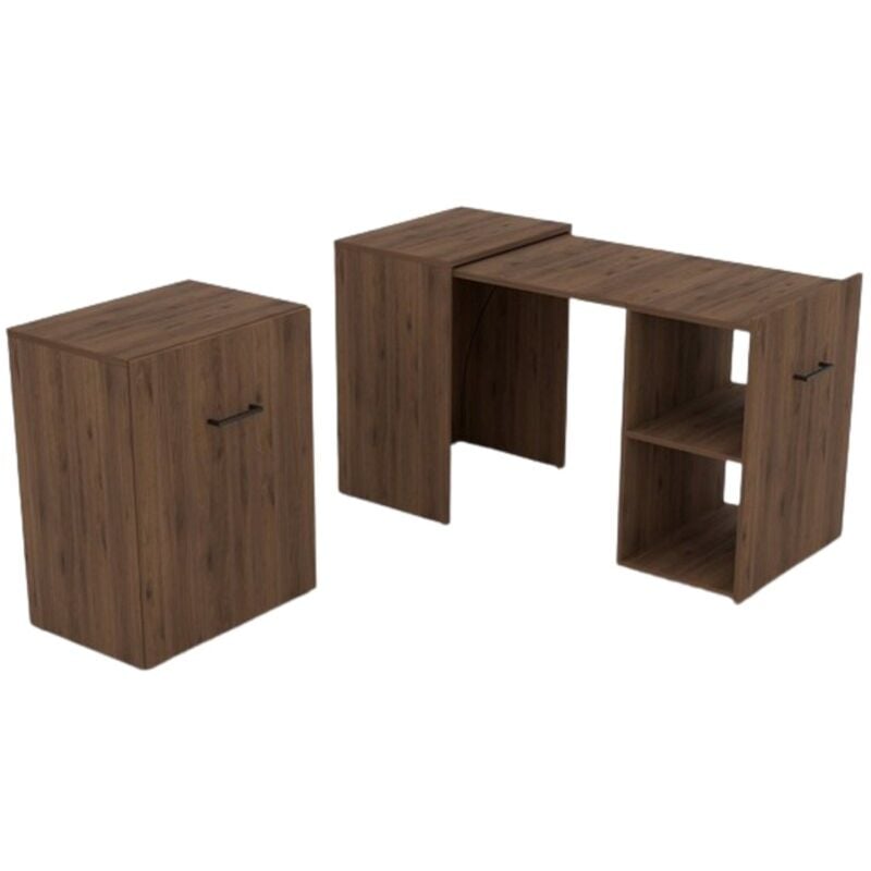 foto del prodotto scrivania pieghevole per piccoli spazi collezione flip, colore rovere scuro.