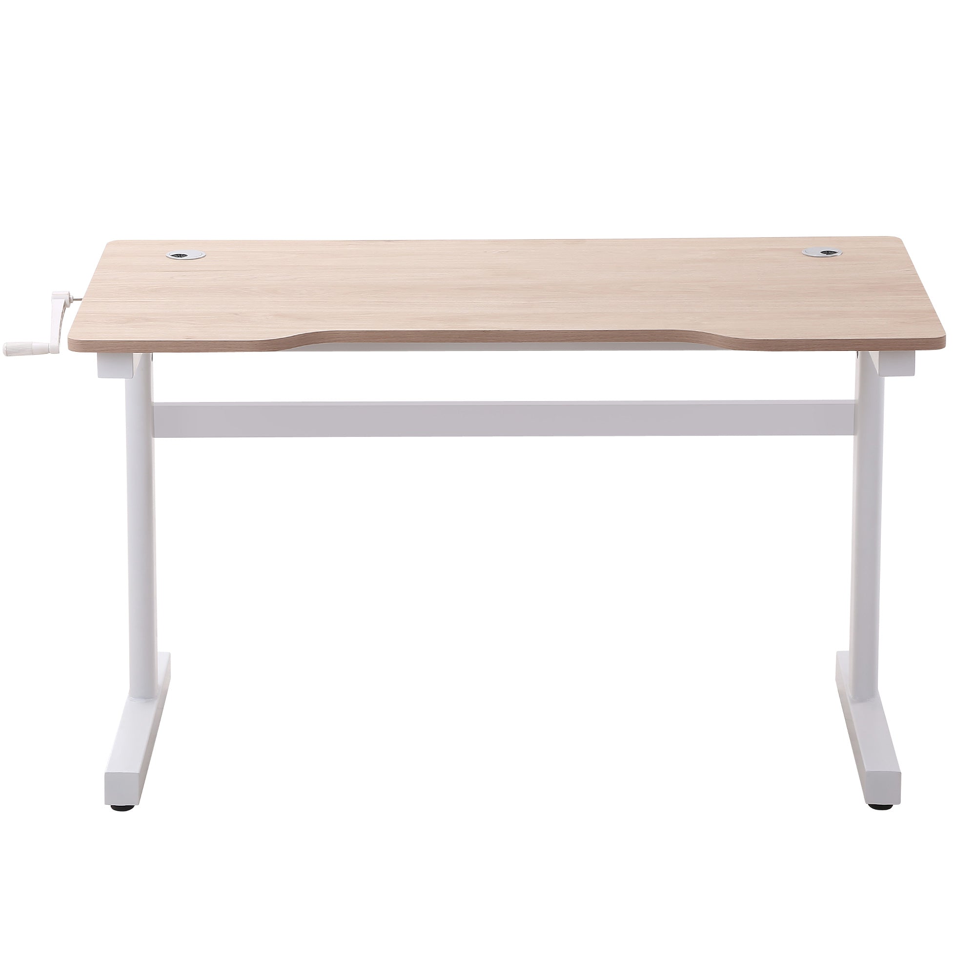 foto del prodotto scrivania regolabile in altezza con regolazione manuale a manovella 120x60x72 117 cm bianco