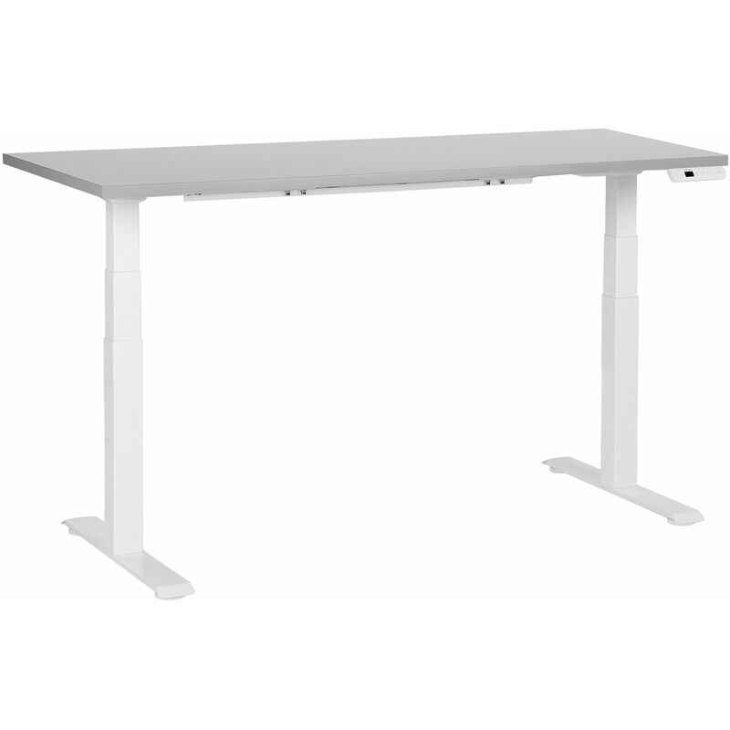 foto del prodotto scrivania regolabile in altezza elettricamente grigio e bianco 160 x 72 cm destines
