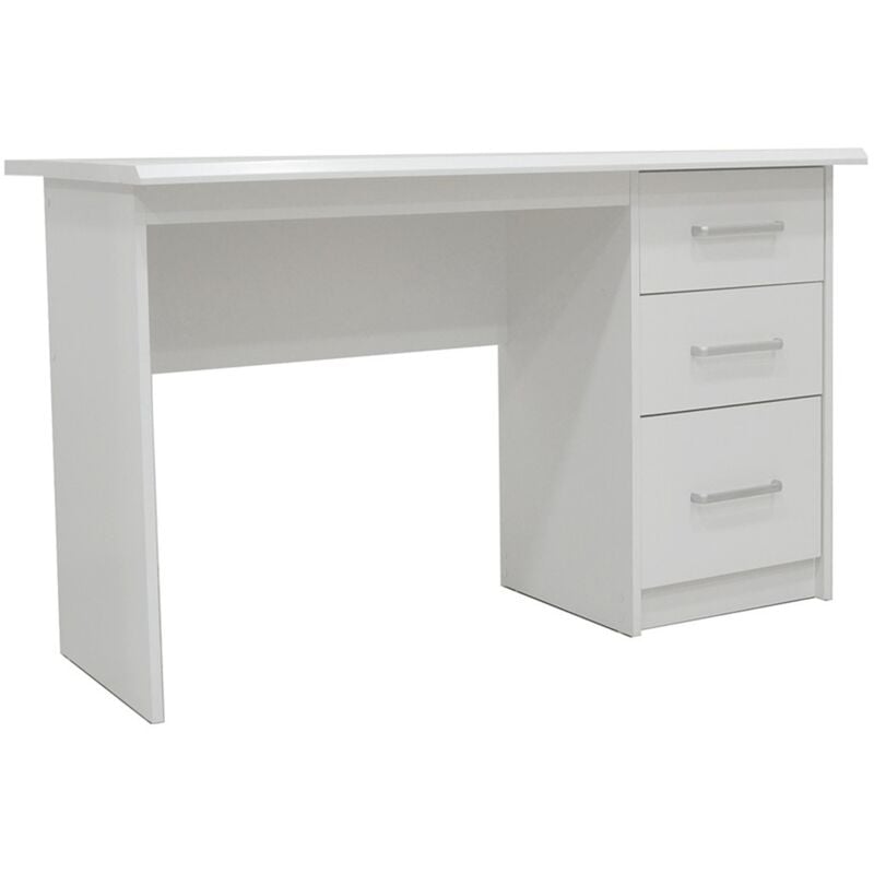 foto del prodotto scrivania retta praga 3 cassetti colore bianco design moderno e funzionale